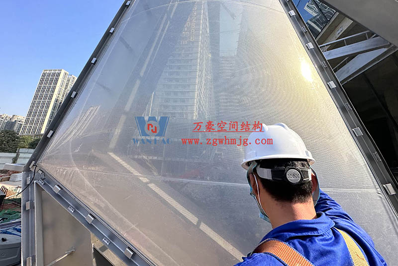 成都中建錦源匯膜結構工程項目現(xiàn)場施工進展