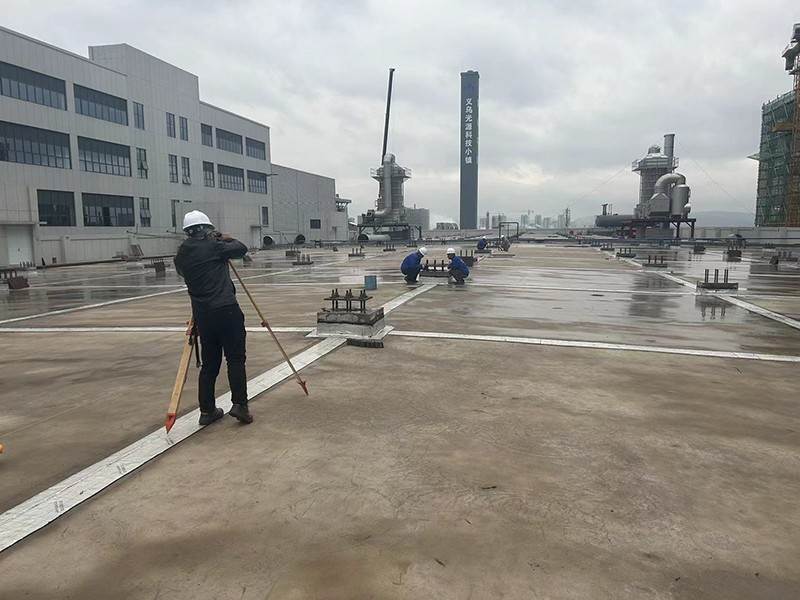 浙江真愛毯業(yè)科技有限公司廠房三屋面膜結構工程開始施工