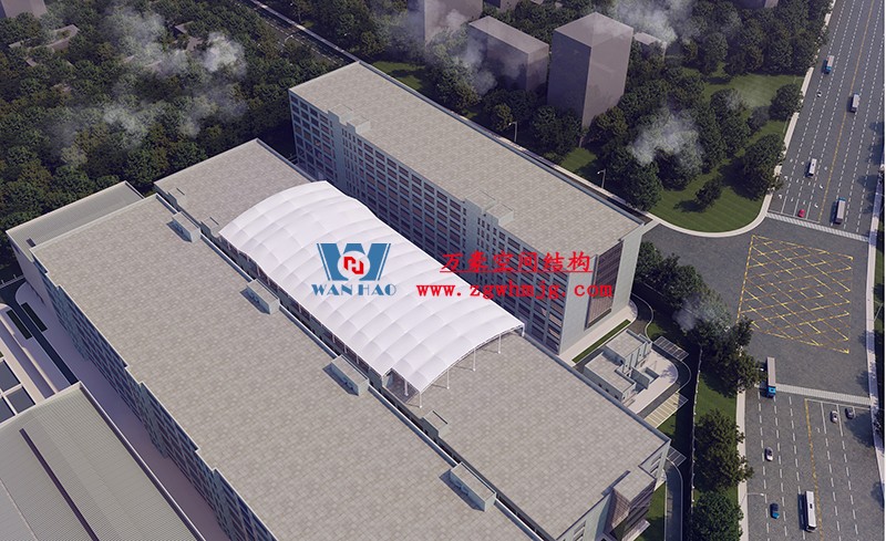 浙江真愛毯業(yè)科技有限公司廠房三屋面膜結構工程開始施工