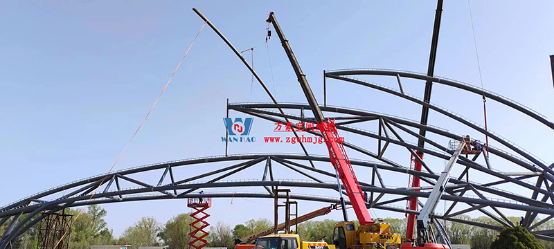 芳菲四月，共鑒美好！陜西定邊馬蓮灘沙漠公園鋼膜結構工程最新進展播報