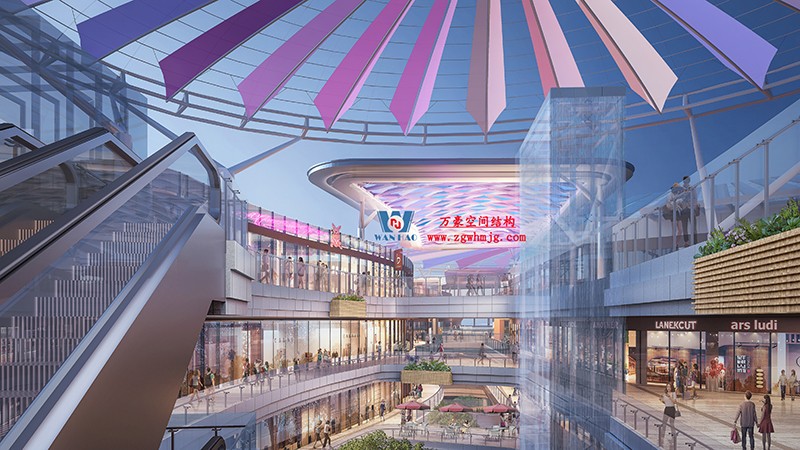 明宇廣場6號地塊商業(yè)（萬達廣場）改造項目鋼膜結(jié)構(gòu)ETFE膜結(jié)構(gòu)蓋頂天幕項目