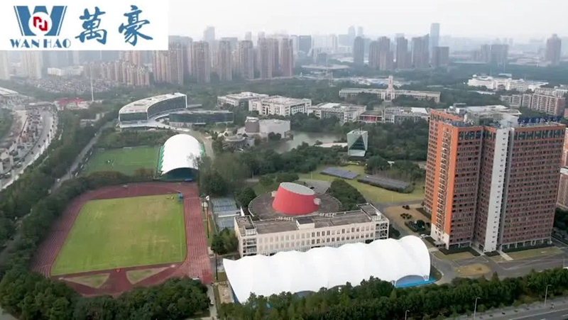 萬豪制造-寧波諾丁漢大學籃球場、網(wǎng)球場膜結構頂棚