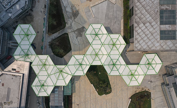 五鄉(xiāng)地鐵站傘狀PTFE膜結構工程